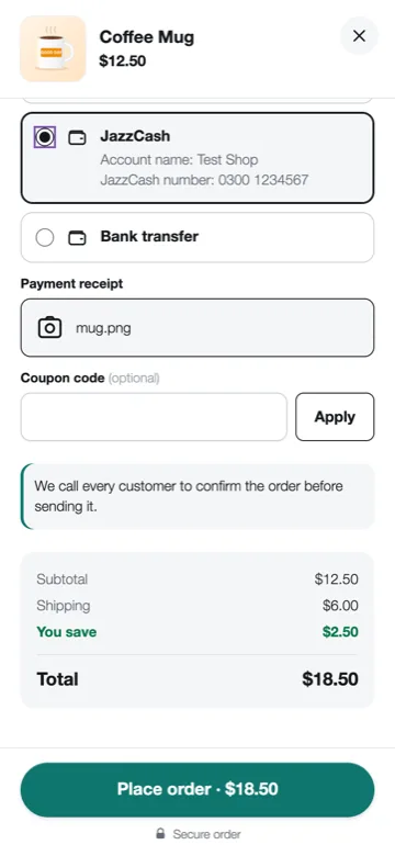 Pro: wallet payment with receipt upload